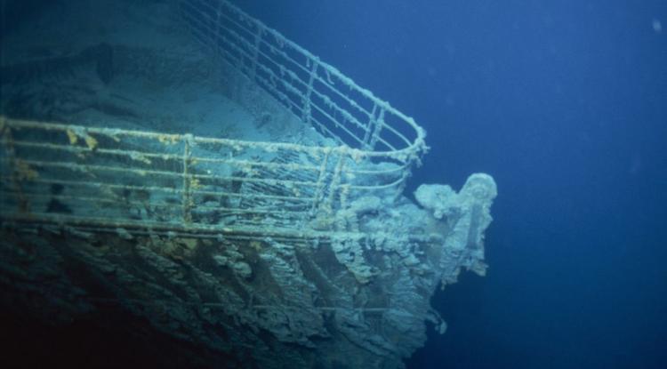 A Titanic óceán mélyén fekvő orra