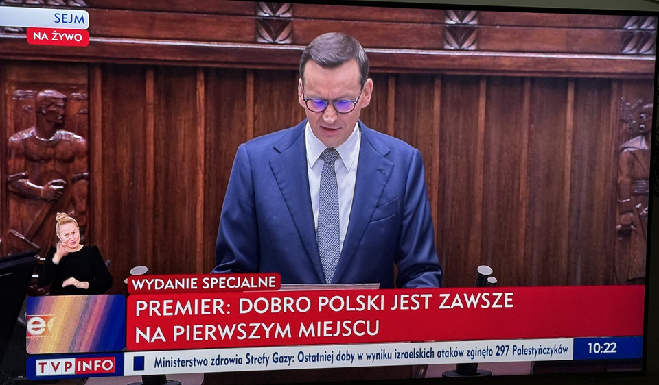 Tak TVP Info i TVN24 pokazywały exposé Mateusza Morawieckiego 