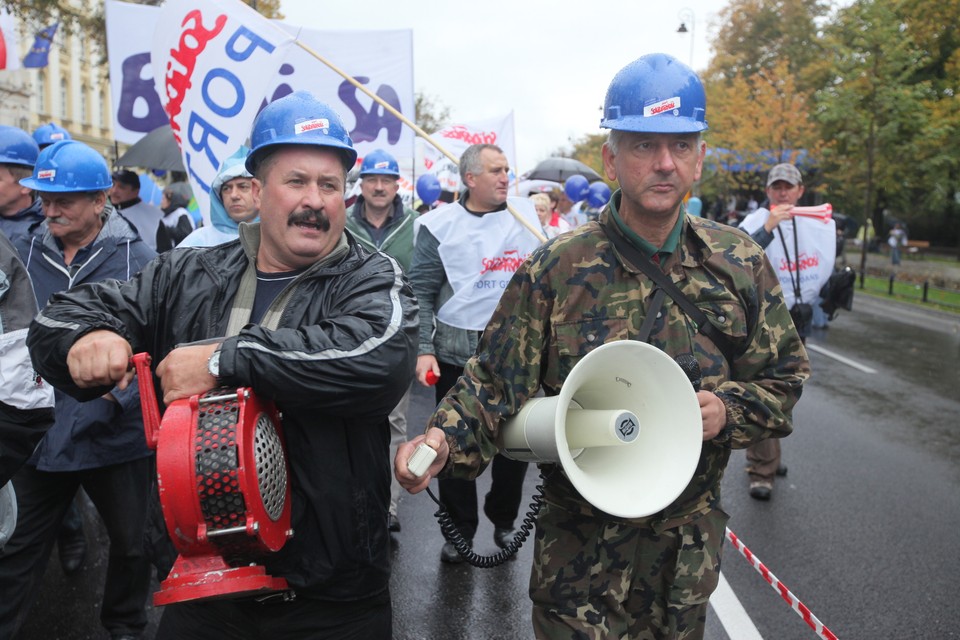 WARSZAWA SOLIDARNOŚĆ PROTEST PRZECIWKO CIĘCIOM BUDŻETOWYM