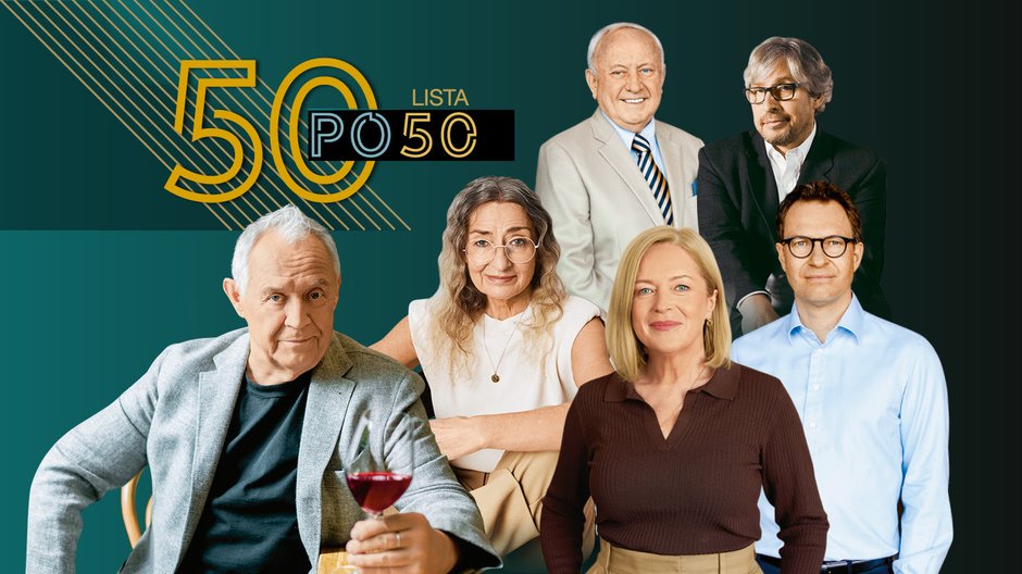 Lista „50 po 50”. Od lewej: Marek Kondrat, Irena Wielocha, Zbigniew Grycan, Hanna Kurcińska, Wojciech Sobieraj, Jakub Benke