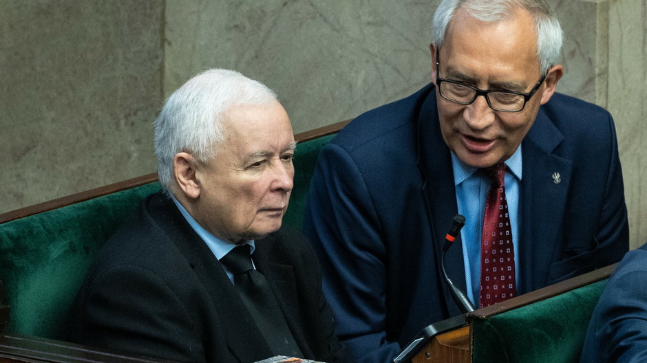 Lech Kaczyński i Kazimierz Smoliński w Sejmie, maj 2023 r.