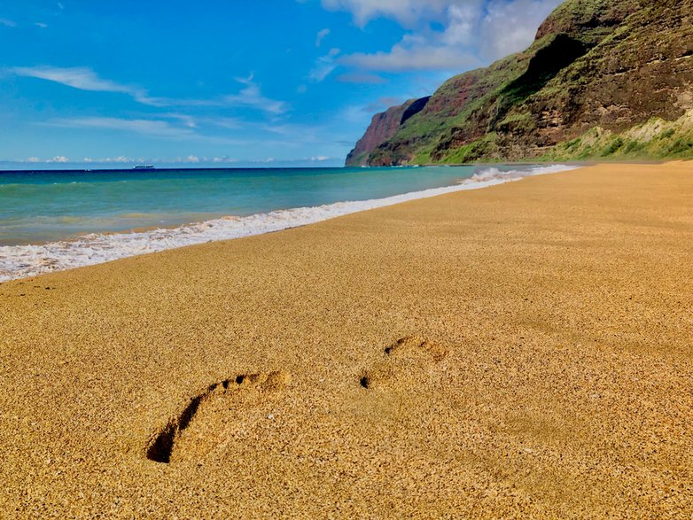 Dzika plaża w Parku Stanowym Polihale