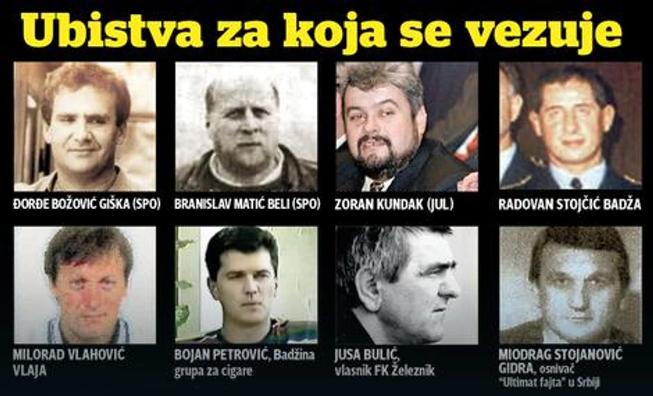 Ubistva koja se vezuju za Maksimovića i klan Amerika