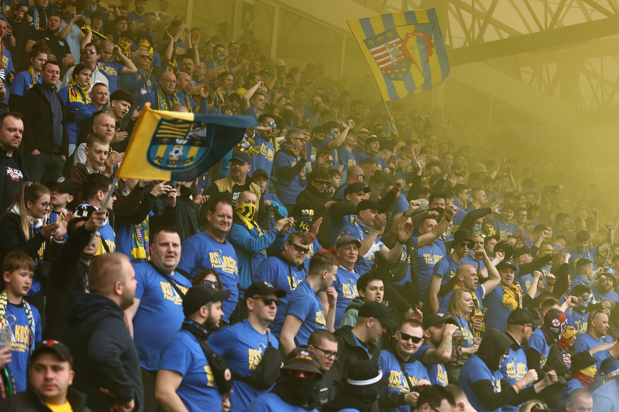 Fanúšikovia Košíc počas finále Slovnaft Cupu medzi MŠK Žilina - FC Košice. 