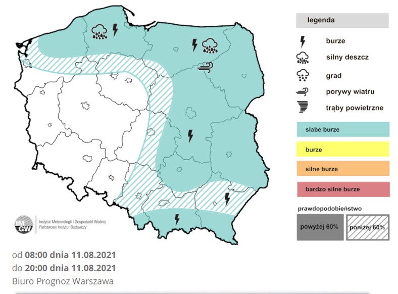 Prognoza burz na środę