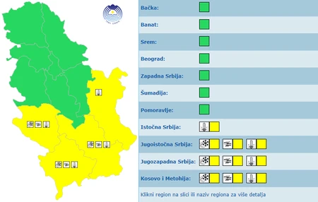 Meteoalarm 6. januar
