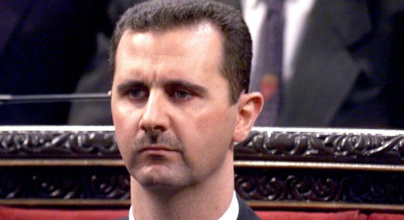 President Bashar al-Assad prepares on 17 July, 2000 to address parliament in Damascus for the first time since taking office