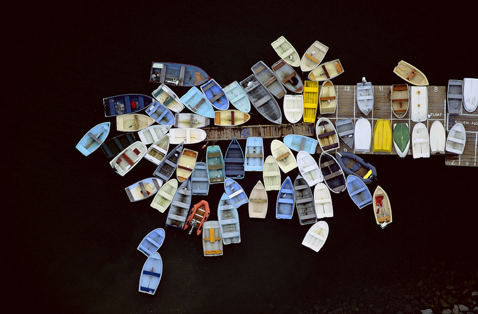 Łódki w Ducbury w Massachusetts, USA