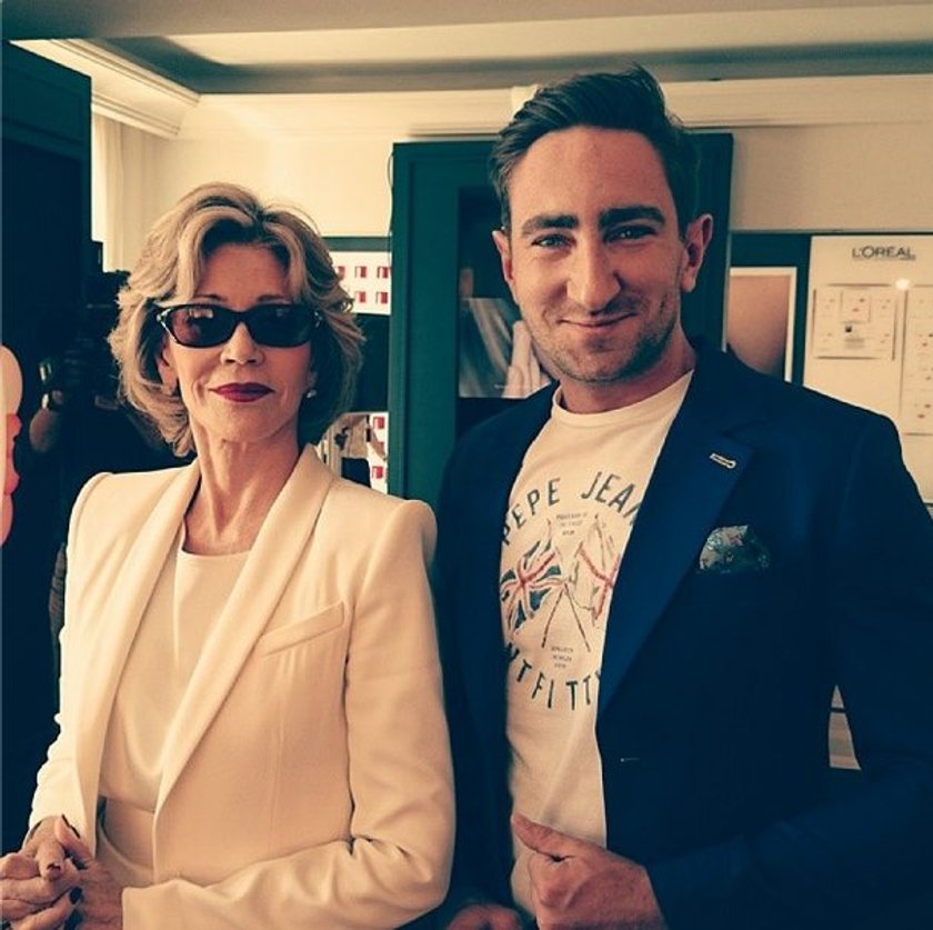 Łukasz Jakóbiak i Jane Fonda