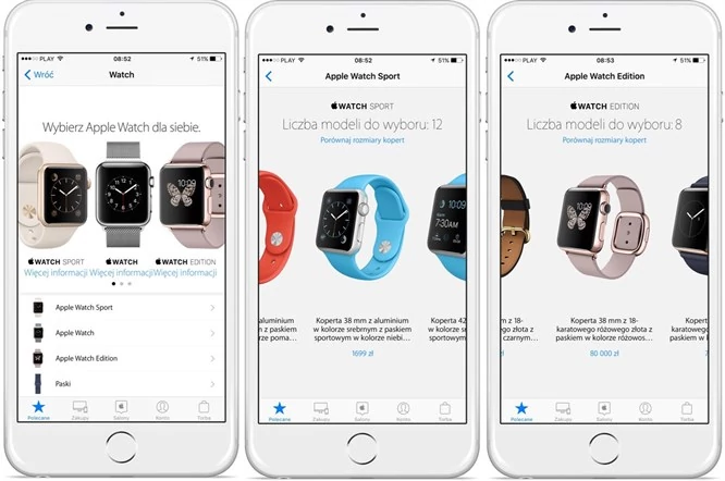 Apple Watch w polskiej aplikacji Apple Store