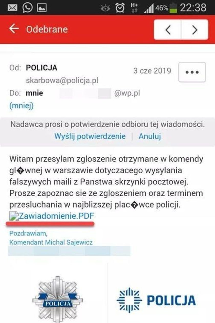 Policja ostrzega! Uważaj też na takie wiadomości.