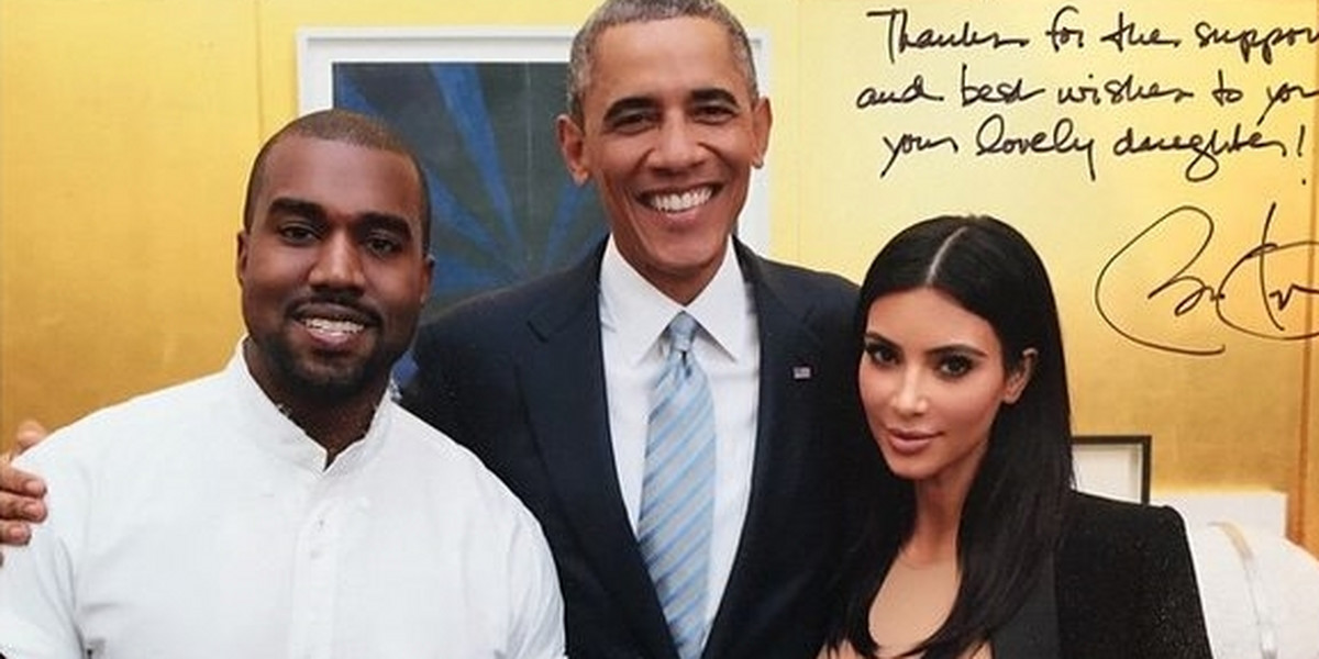 Kim Kardashian, Kanye West, Barack Obama