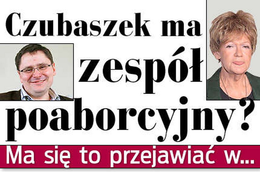 Czubaszek ma zespół poaborcyjny? Ma się to przejawiać w...