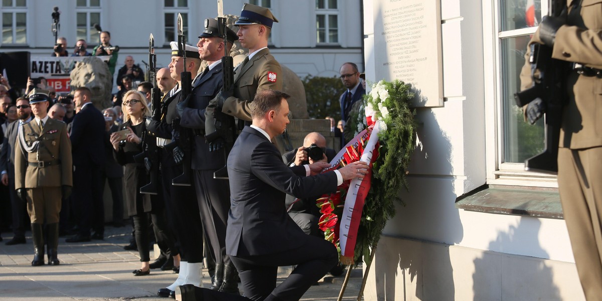 Andrzej Duda podczas obchodów Katastrofy Smoleńskiej