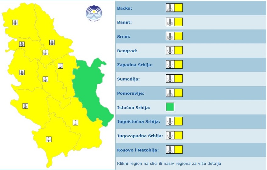 Meteoalarm za 1. maj