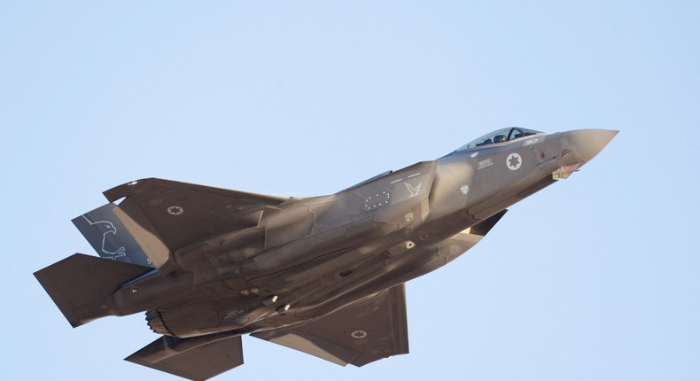 A F-35I fighter jet flies during a graduation ceremony for Israeli Air Force pilots in southern Israel.Amir Cohen/Reuters