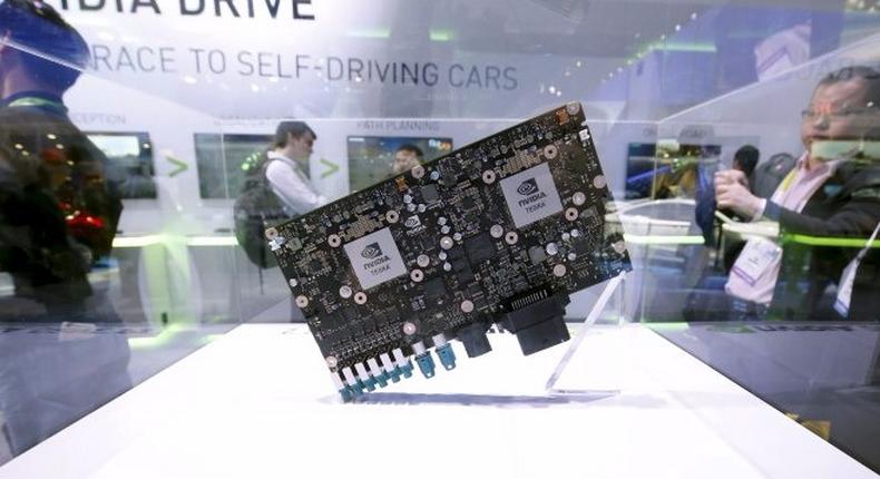 File photo of a Nvidia computer for autonomous vehicles is displayed during the 2016 CES trade show in Las Vegas