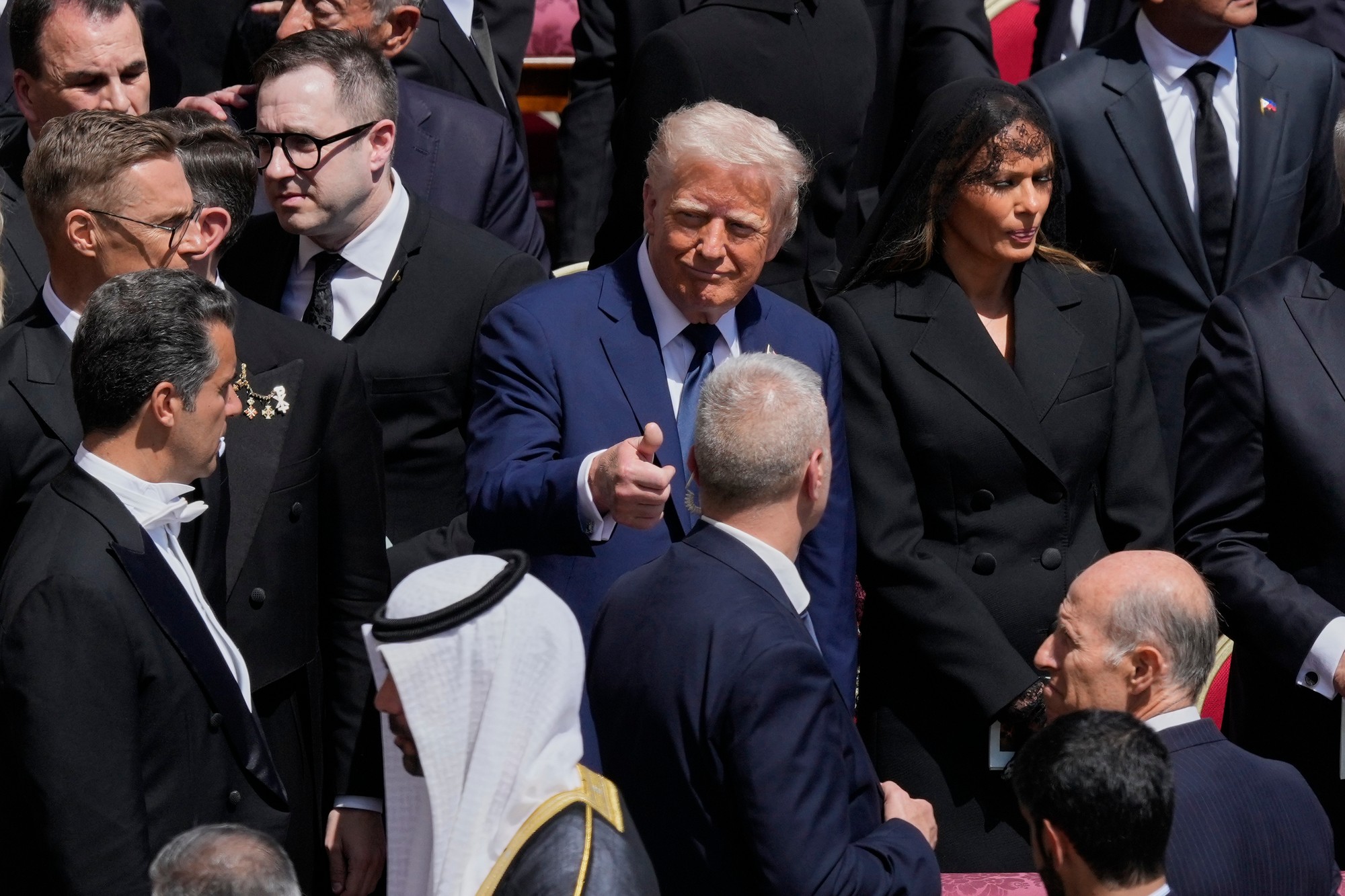 Prezident Donald Trump na pohrebe pápeža Františka.