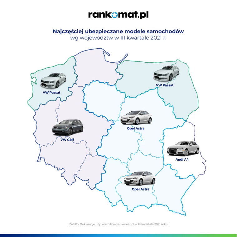 Gdzie najczęściej ubezpiecza się dany model