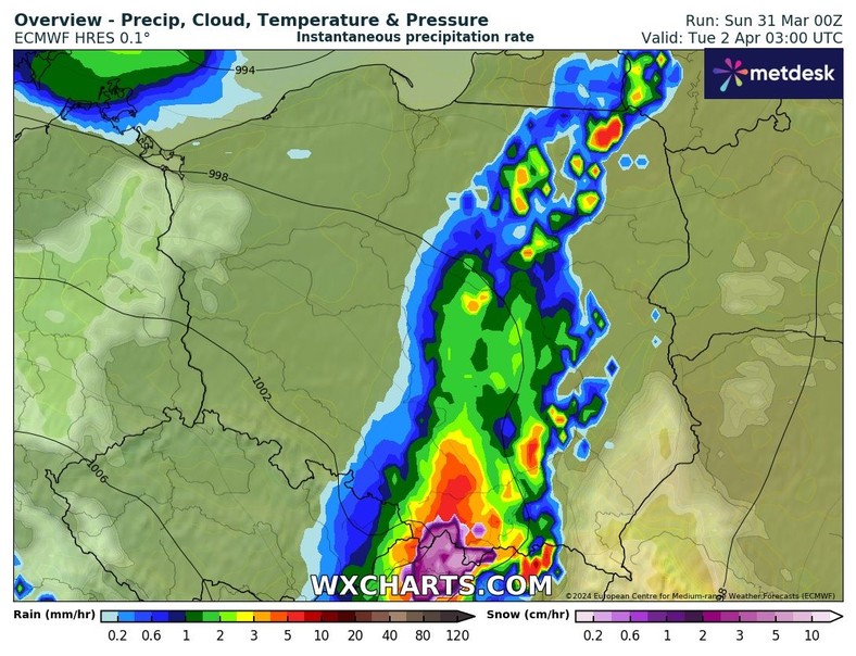 Se esperan fuertes perturbaciones climáticas durante la noche