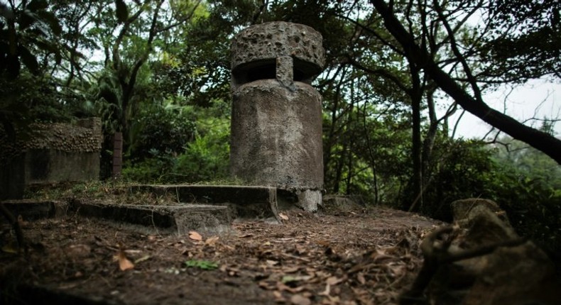 Pillbox JLO1 at Jardine's Lookout, which was manned by members of the Hong Kong Volunteer Defence Corps and Canada's Winnipeg Grenadiers during the Battle of Hong Kong, seen along the territory's Wong Nai Chung Gap trail