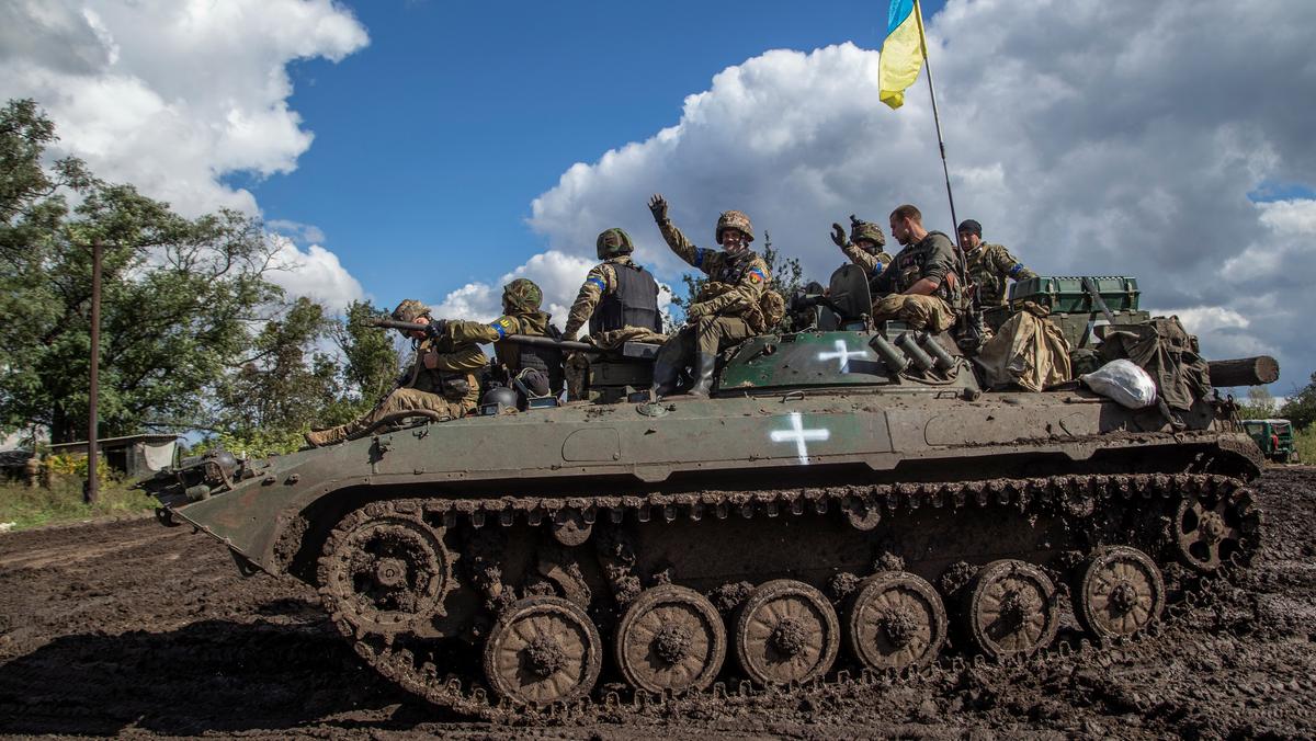Ukraińscy żołnierze podczas ofensywy na wschód od Charkowa
