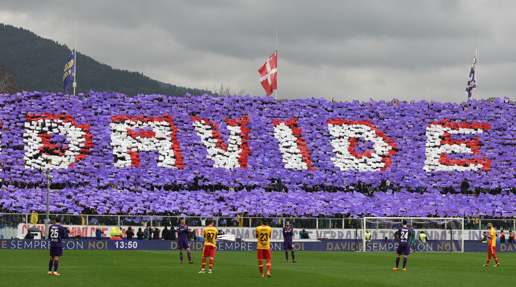 A Fiorentina meccsén szívszorító megemlékezéás volt/Fotó: AFP