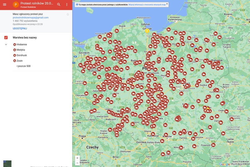 Blokady rolników 20 marca 2024 r. Znajdź objazd