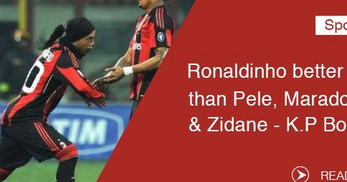 Ronaldinho Better Than Zidane, Pele & Maradona