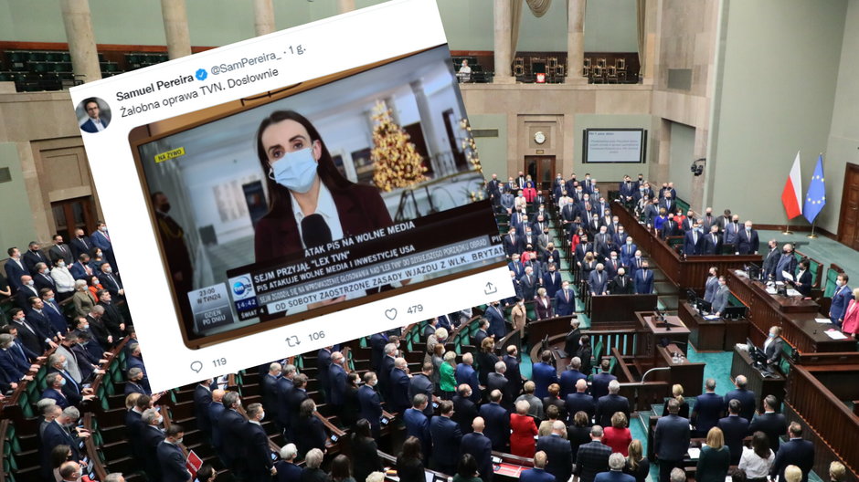 Sejm przegłosował ustawę lex TVN. (Zdjęcie ilustracyjne, twitter.com/SamPereira_)