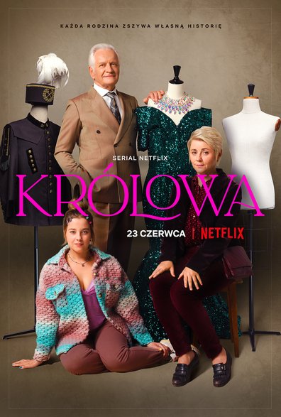 Andrzej Seweryn w roli drag queen — oficjalny plakat serialu "Królowa" Netfliksa