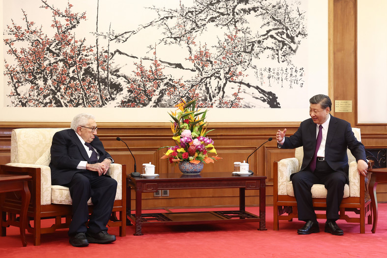 Henry Kissinger podczas spotkania z Xi Jinpingiem (20 lipca 2023 r.)