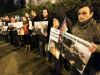 WARSZAWA DEMONSTRACJA AMBASADA AZERBEJDANU