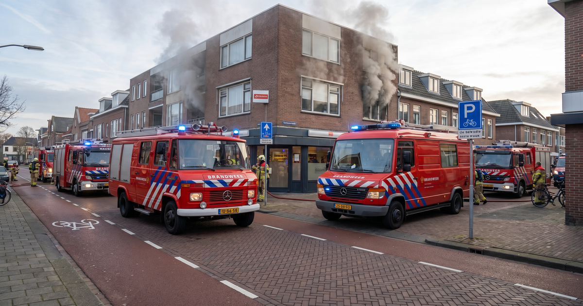 De brandweer bestrijdt twee grote branden in Schiedam en Mijdrecht