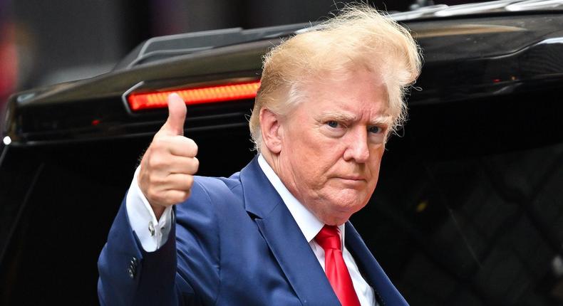 Former President Donald Trump leaves Trump Tower to meet with New York Attorney General Letitia James for a civil investigation on August 10, 2022 in New York City.