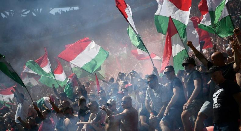 Hungary will face England in World Cup qualifying at a packed stadium in Budapest, despite a UEFA ban for the behaviour of fans at Euro 2020 matches Creator: FRANCK FIFE