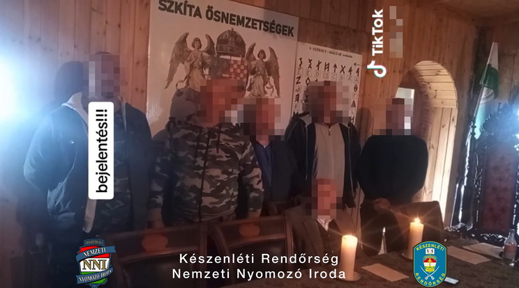 Titkos gyűlésen hirdetik ki a Szkita Magyarország megalakítását/Fotó: police.hu-youtube pillanatfelvétel)