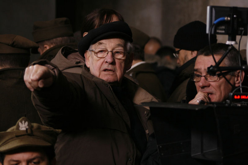 Andrzej Wajda na planie filmu Katyń (2007)