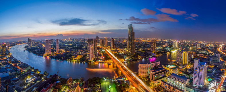 Bangkok nocą, Tajlandia