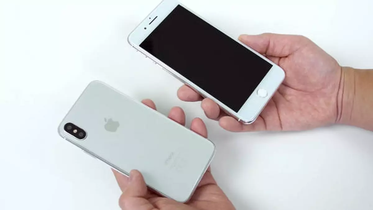 iPhone 8 w postaci atrapy obok iPhone'ów 7s Plus i 7 Plus (wideo)