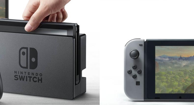 The Nintendo Switch is a home console (left) and a portable console (right).