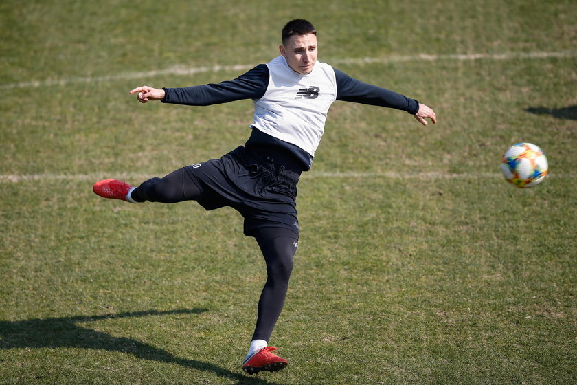 Pilka nozna. Ekstraklasa. Lechia Gdansk. Trening. 04.04.2019