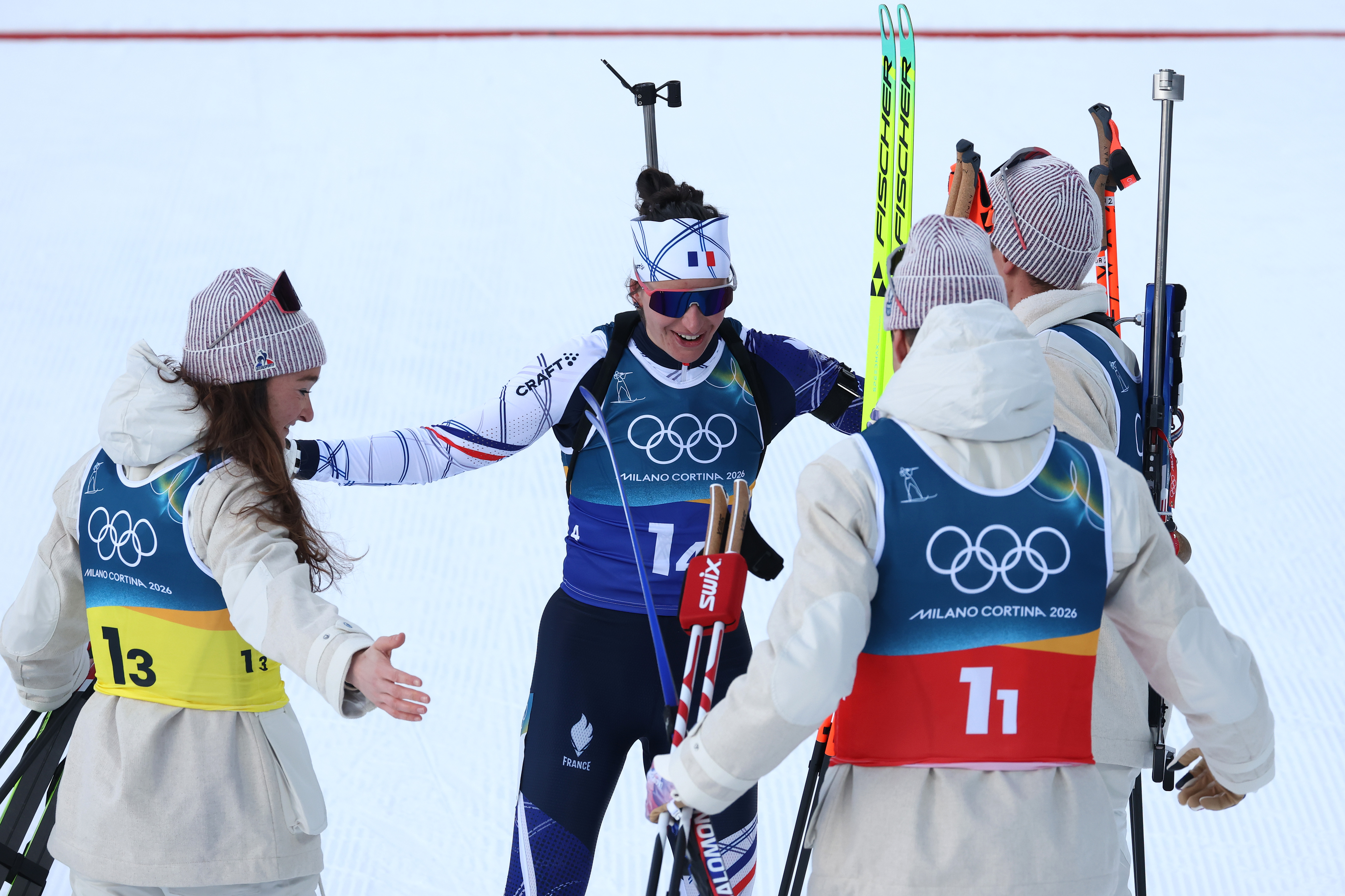 Ce que le relais mixte de biathlon vient d'offrir à la France à Milan-Cortina