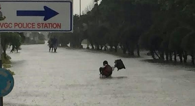 Heavy rain leaves blocked roads in Ajah