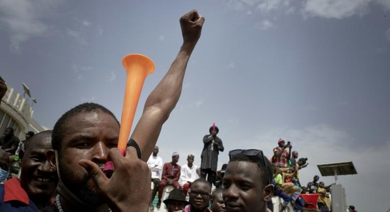 Sounds of protest: Demonstrators in Bamako's Independence Square on June 5