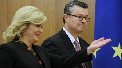 Premier Chorwacji Tihomir Oreszković i prezydent Kolinda Grabar Kitarović