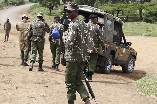 A group of Kenyan police officers  