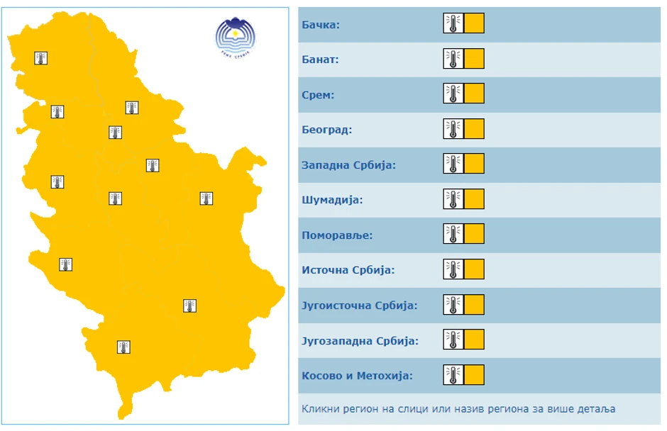 Meteoalarm za subotu