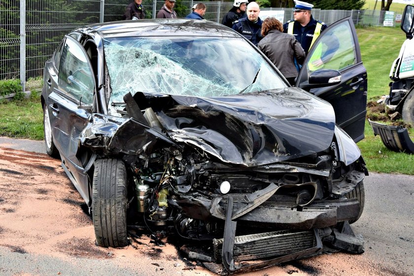 Wypadek pod Głogowem. Dwie osoby zostały ranne