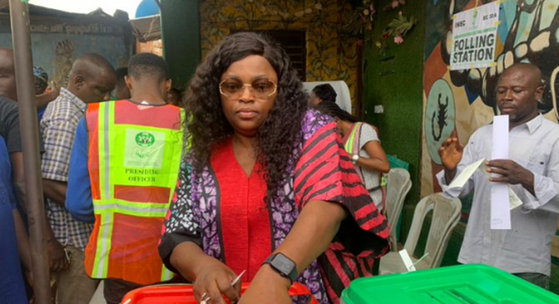 Funke Akindele lost her polling unit (Vanguard)